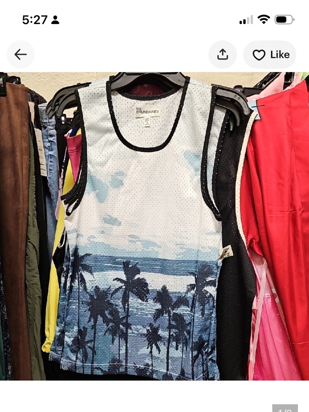 Scenic Palm trees by the Ocean Mens tank top XS